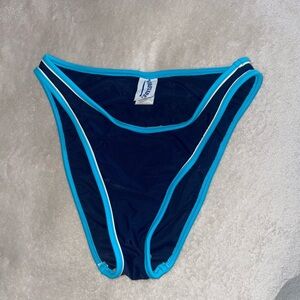 Surfside Supply Navy Bikini Bottom with Aqua Trim